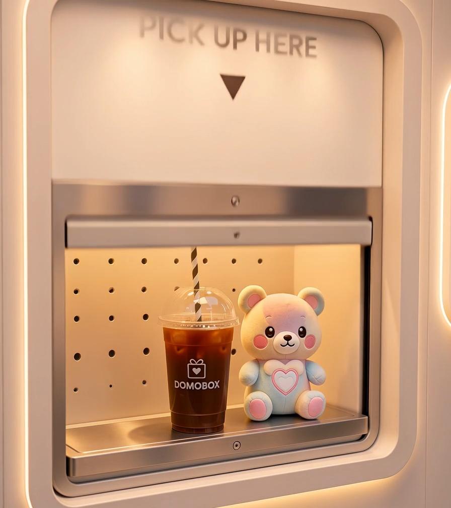 픽업 창. 음료와 인형이 함께 나옵니다.